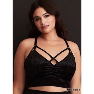 Torrid Velvet strappy front bralette